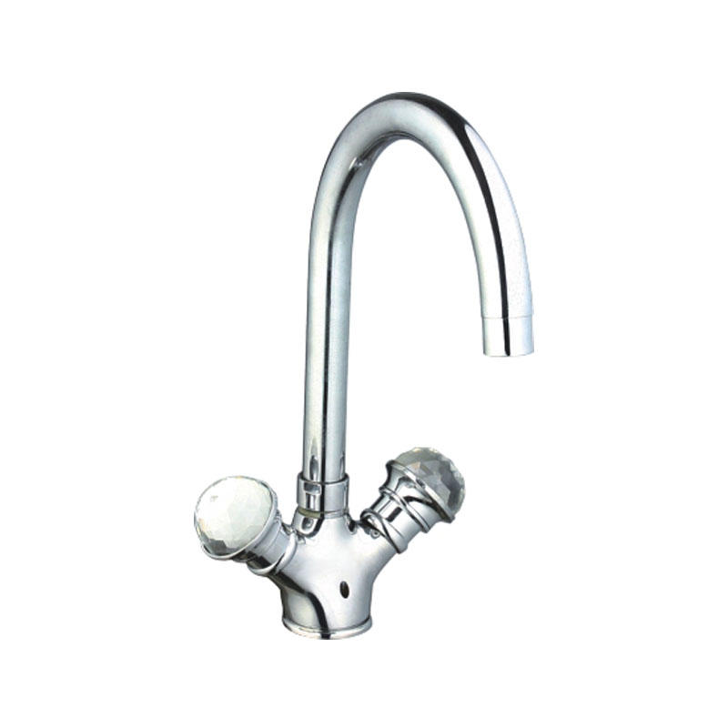 Glass Crystal Two Handle Kitchen Faucet 